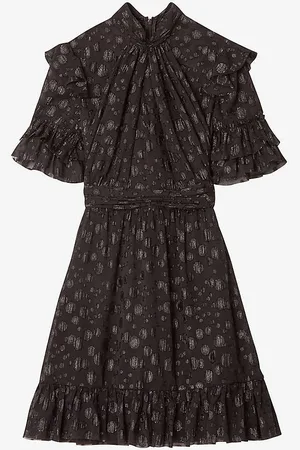 By Malina Cora Metallic Polka-dot Woven Mini Dress