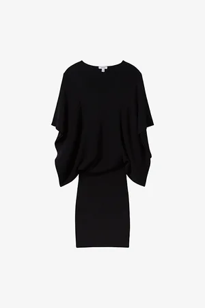 Reiss Julia Cape-sleeve Knitted Mini Dress
