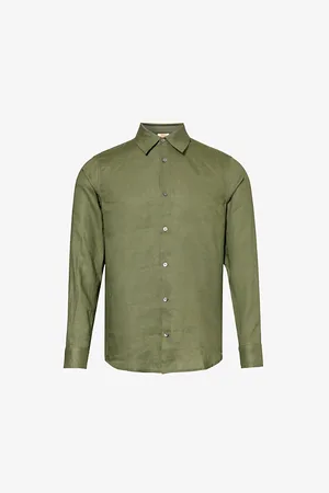 CHE Long-sleeved Curved-hem Linen Shirt