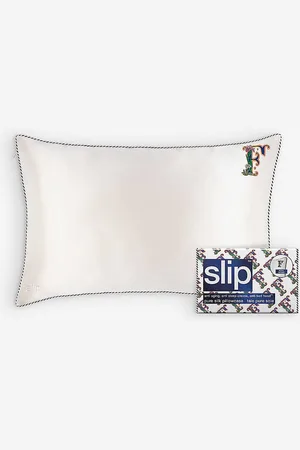 Slip Queen Letter-embroidered Silk Pillowcase 51cm X 76cm
