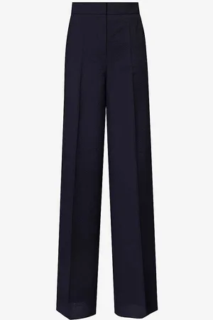 Max Mara Cervo Wide-leg Mid-rise Wool-blend Trousers