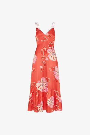 Whistles Raffa Floral-print Viscose and Silk-blend Midi Dress