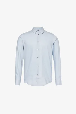 CHE Long-sleeved Curved-hem Linen Shirt