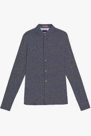 Ted Baker Velino Geometric-print Regular-fit Stretch-woven Shirt