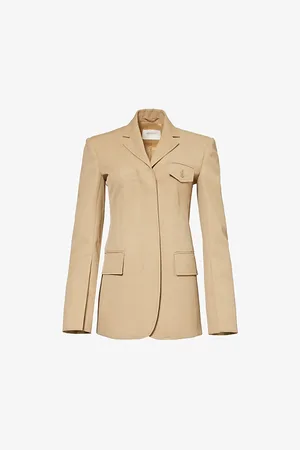 Sportmax Enrico Padded-shoulder Cotton-blend Blazer