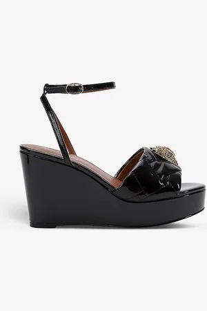 Kurt Geiger Kensington Crystal-embellished Patent-leather Wedges