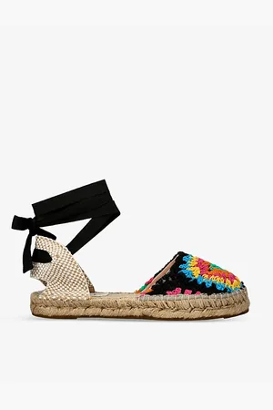 MANEBI Yucatan Lace-up Crochet-knit Espadrilles