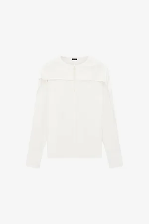 Joseph Balard Drape-sleeve Silk-crepe Blouse
