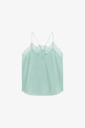 IRO Berwyn Lace-trim Silk-crepe Camisole Top