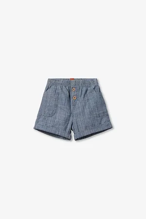 Benetton Logo-embroidered Elasticated-waist Cotton Shorts 1-18 Months
