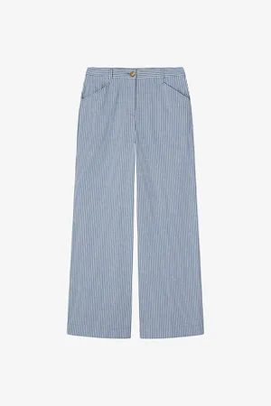 LK Bennett Luna Stripe-pattern Straight-leg Mid-rise Trousers