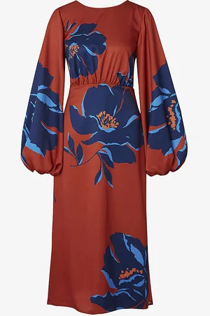 By Malina Kylie Floral-print Recycled-polyester Midi Dress