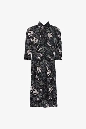 IKKS Orchids Floral-print Woven Maxi Dress