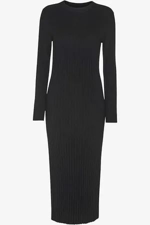 Whistles Round-neck Ribbed Knitted Midi Dress