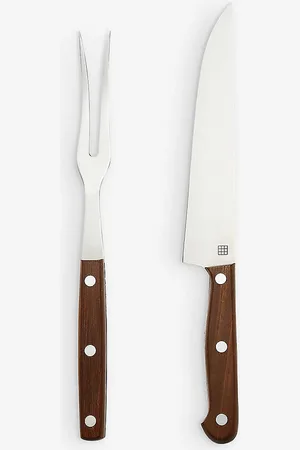 SOHO Dawson Stainless Steel and Oak Carving Knife Set of 2