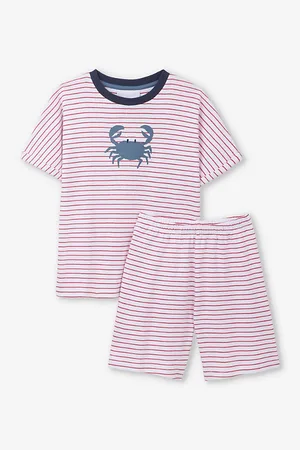 The Little White Company Crab-print Striped Organic-cotton Pyjamas 1-6 Years