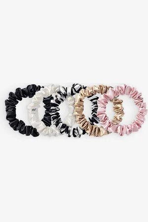 Slip Midi Silk Scrunchies Pack of Five