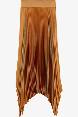 Joseph Ade High-rise Pleated Woven Midi Skirt