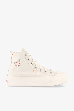 Converse All Star Lift Heart-embellished High-top Flatform Trainers