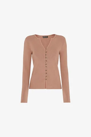 Whistles Ribbed Button-front Stretch-cotton Blend Cardigan