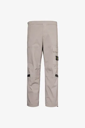 Stone Island Cargo-pocket Elasticated-waist Stretch-cotton Trousers
