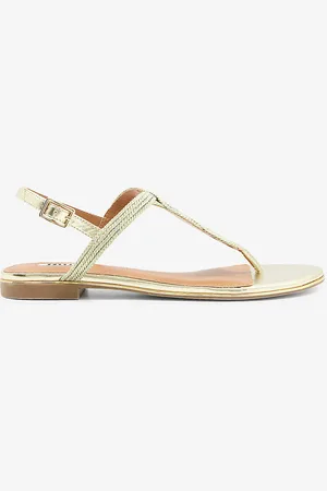 Dune Logics Metallic Woven Sandals