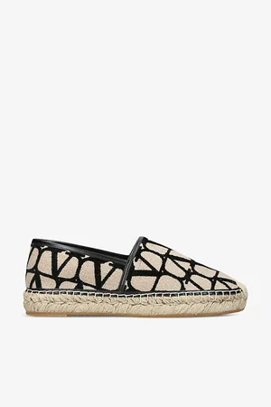 VALENTINO GARAVANI Toile Iconographe Woven Low-top Espadrilles