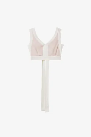 Reiss Rosalia Colour-blocked Cropped Woven Top