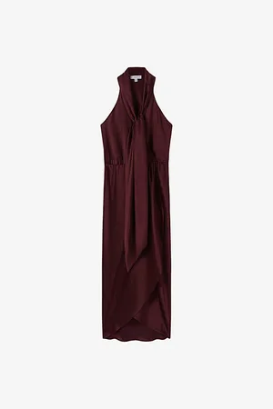 Reiss Tayla Halter-neck Woven Midi Dress