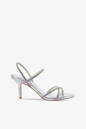 Dune Miraculous Embellished Metallic Faux-leather Sandals