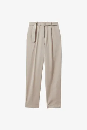 Reiss Hutton Tapered-fit High-rise Stretch-cotton Trousers