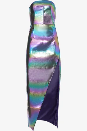 Amy Lynn Metallic Sleeveless Faux-leather Maxi Dress