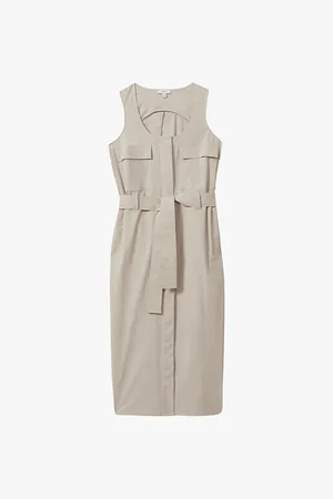 Reiss Elin Utility Stretch-cotton Midi Dress