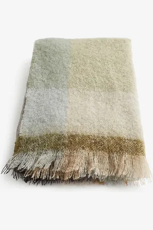 SOHO Curtis Check-print Mohair-blend Throw 172 X 130cm