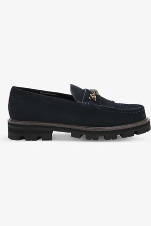 Kurt Geiger Carnaby Eagle-head Embellished Suede Loafers