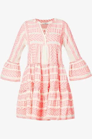 Devotion Twins Ella Flared-sleeve Stretch-cotton Mini Dress