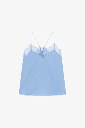 IRO Berwyn Lace-trim Silk Camisole Top