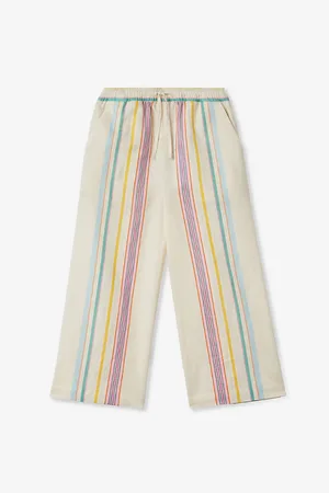 Reiss Cleo Elasticated-waist Striped Cotton and Linen-blend Trousers 4-13 Years