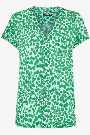 Whistles Smooth Leopard-print Short-sleeve Woven Blouse