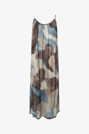 Twist & tango Graphic-print Gathered-trim Draped Woven Maxi Dress