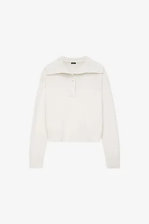 Joseph Polo-collar Ribbed-trim Stretch-silk Blend Top