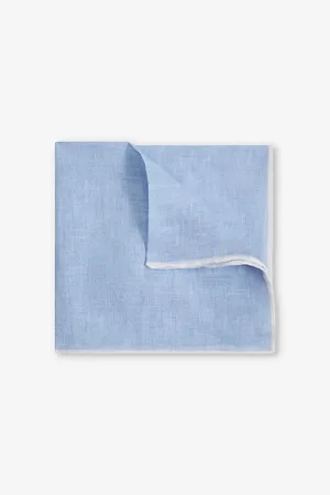 Reiss Siracusa Contrast-trim Linen Pocket Square