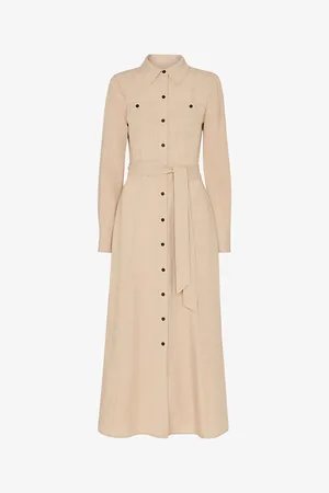 Whistles Estella Belted-waist Regular-fit Linen-blend Midi Dress