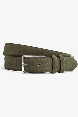 Reiss Dante Adjustable-buckle Suede-leather Belt