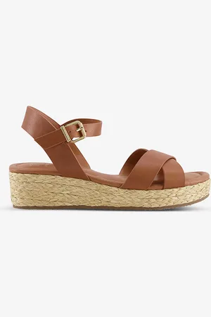 Dune Linnie Flatform Jute-trim Leather Sandals