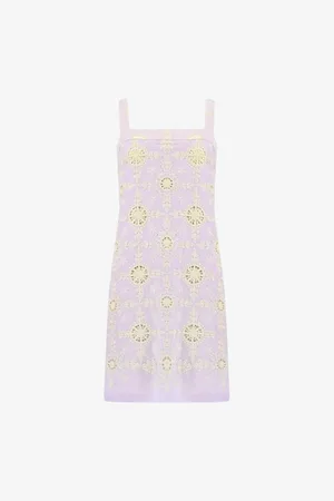 Ro&Zo Broderie-pattern Sleeveless Cotton Mini Dress