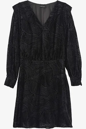 IKKS Graphic-print Velvet Mini Dress