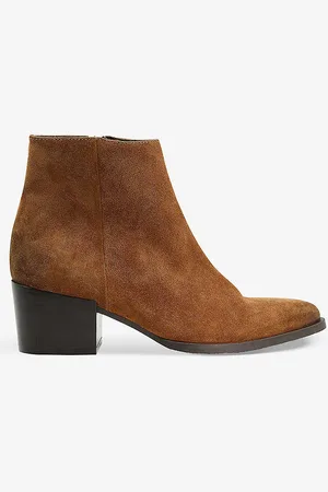 Dune Patten Pointed-toe Suede Western-style Ankle Boots