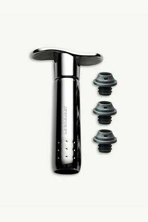 Le Creuset Logo-engraved Metal Wine Pump and Stoppers Set