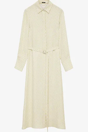 Joseph Dulac Long-sleeve Silk Midi Dress